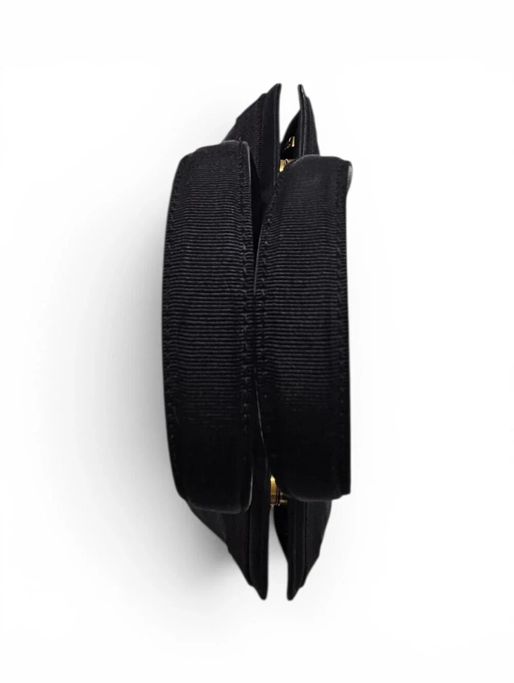 Salvatore Ferragamo Black Vara Bow Handbag In Navy Blue Suede And Gold